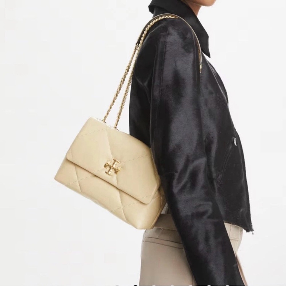 TORY BURCH $575 VANILLA SOFT SERVE DIAMOND QUILT CONVERTIBLE SHOULDER BAG  NEW